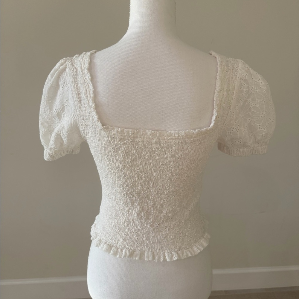 Astr the Label Hudson Smocked Eyelet Top - Picture 11 of 12